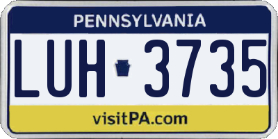 PA license plate LUH3735
