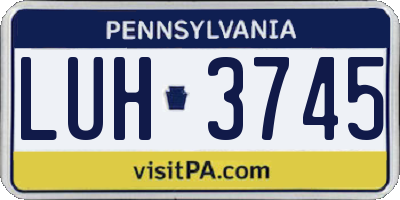PA license plate LUH3745