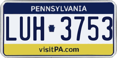 PA license plate LUH3753