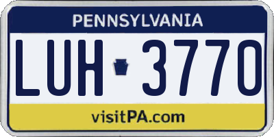 PA license plate LUH3770