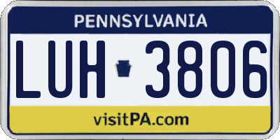 PA license plate LUH3806