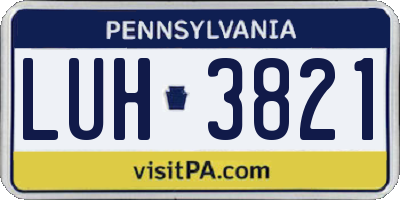 PA license plate LUH3821