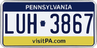 PA license plate LUH3867