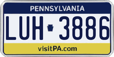 PA license plate LUH3886
