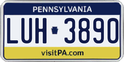 PA license plate LUH3890
