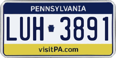 PA license plate LUH3891