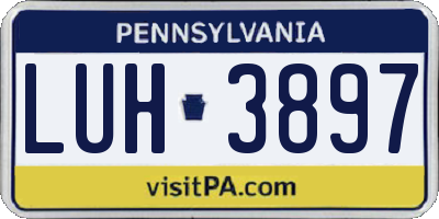 PA license plate LUH3897