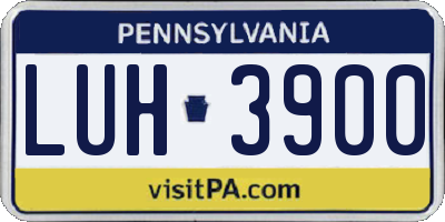 PA license plate LUH3900