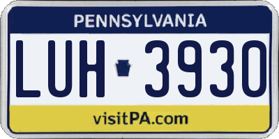 PA license plate LUH3930