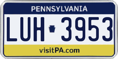PA license plate LUH3953