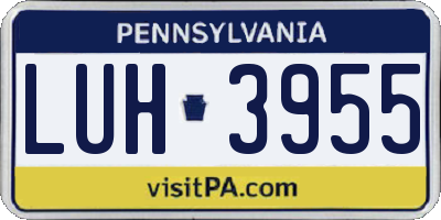 PA license plate LUH3955