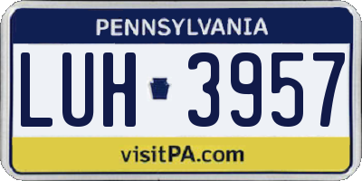 PA license plate LUH3957