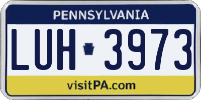 PA license plate LUH3973