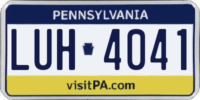 PA license plate LUH4041