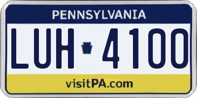 PA license plate LUH4100
