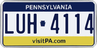 PA license plate LUH4114