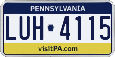 PA license plate LUH4115