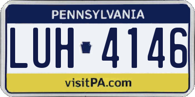 PA license plate LUH4146