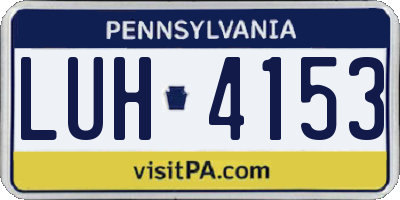 PA license plate LUH4153