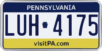 PA license plate LUH4175