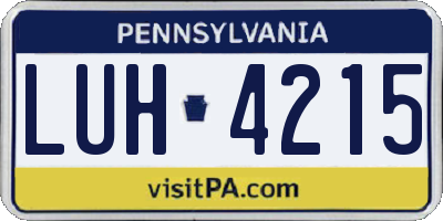 PA license plate LUH4215