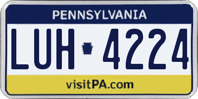 PA license plate LUH4224