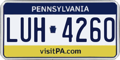PA license plate LUH4260