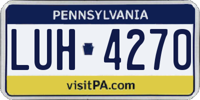 PA license plate LUH4270