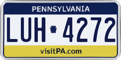 PA license plate LUH4272