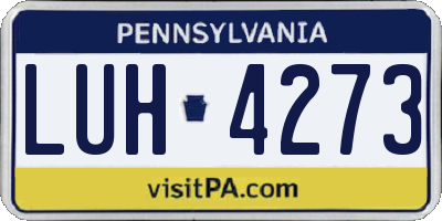 PA license plate LUH4273