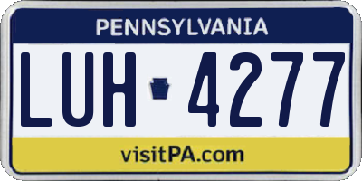 PA license plate LUH4277