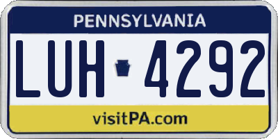 PA license plate LUH4292