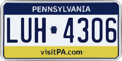 PA license plate LUH4306