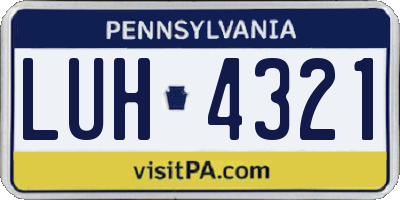 PA license plate LUH4321
