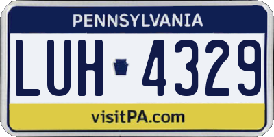 PA license plate LUH4329