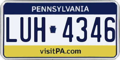 PA license plate LUH4346