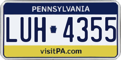 PA license plate LUH4355