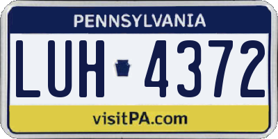 PA license plate LUH4372