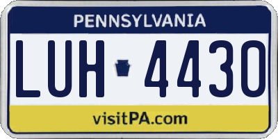 PA license plate LUH4430