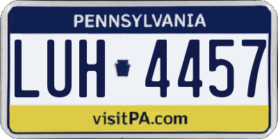 PA license plate LUH4457