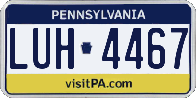 PA license plate LUH4467