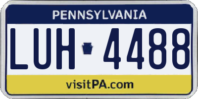 PA license plate LUH4488