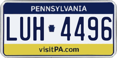PA license plate LUH4496