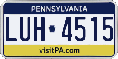PA license plate LUH4515