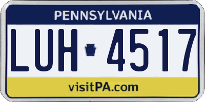 PA license plate LUH4517
