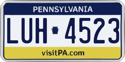 PA license plate LUH4523