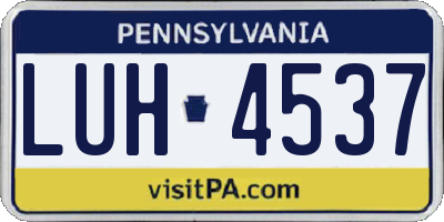 PA license plate LUH4537