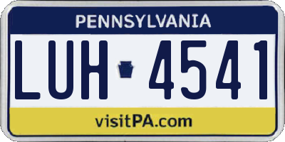 PA license plate LUH4541