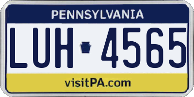 PA license plate LUH4565