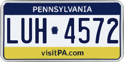 PA license plate LUH4572
